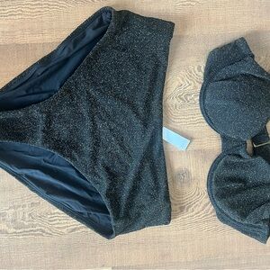 Andie Black and Gold Bikini- never worn, new with tags